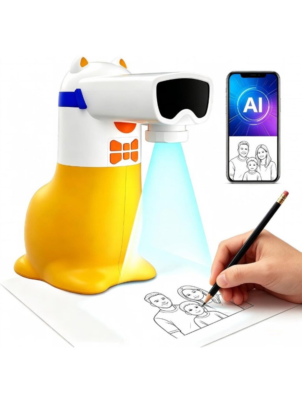 Kids AI Drawing Projector - Creative Birthday Gift for Ages 5-12, Fun Art Tool